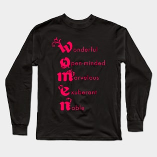 Women Inspirational in Hot Pink Long Sleeve T-Shirt